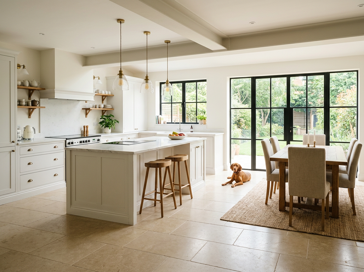 Modern renovated UK home with underfloor heating